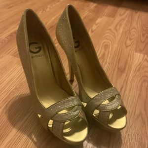 Guess gold shimmer heels